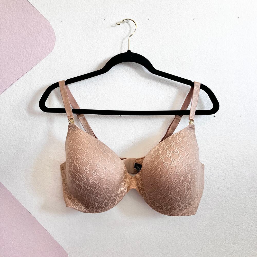 Victoria’s Secret Very Sexy Demi Bra 38DDD Beige Lace Push Up Lingerie Nude